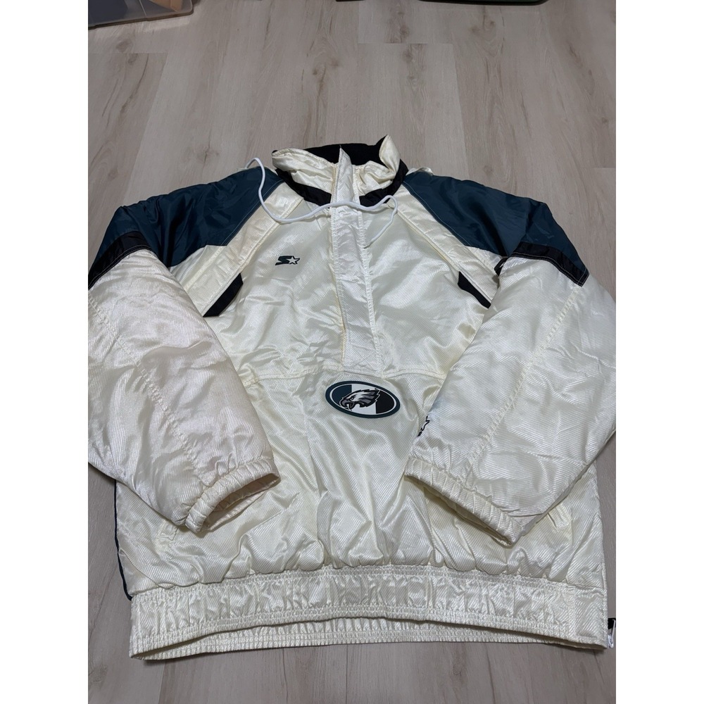 Philadelphia Eagles NFL Vintage Starter Proline Jacket Men XL Green White Puffer